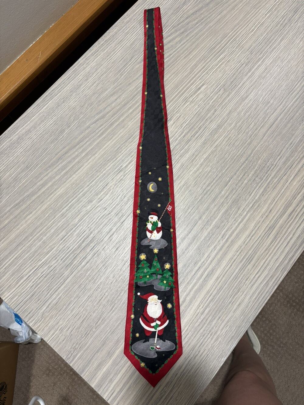 Hallmark Cool Yule Tie Golf Snowman Santa Christmas Necktie All Silk